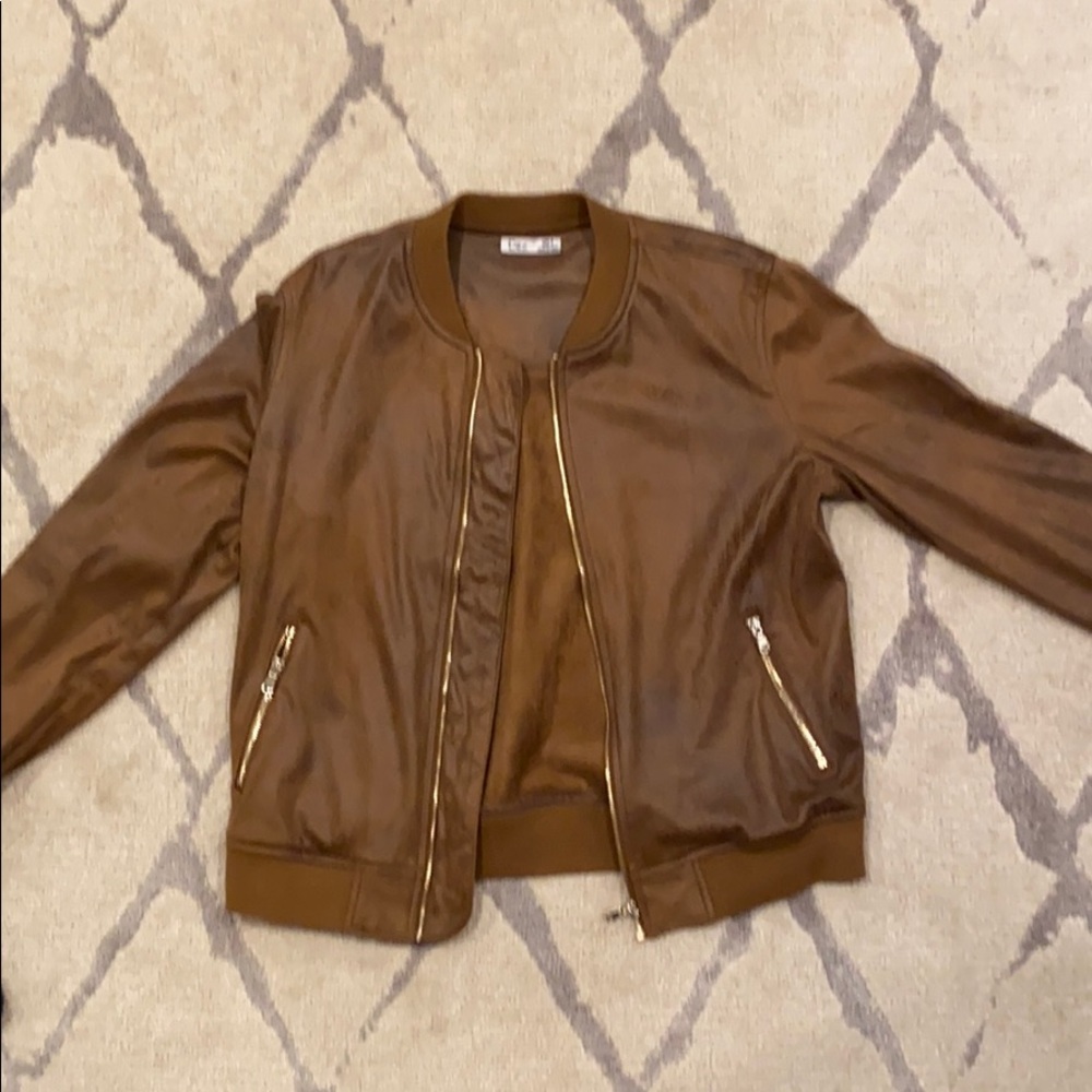 Brown bomber jacket